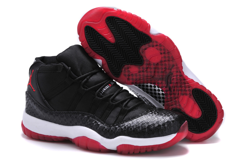 Air Jordan 11 Mens Shoes Black/White/Red Online